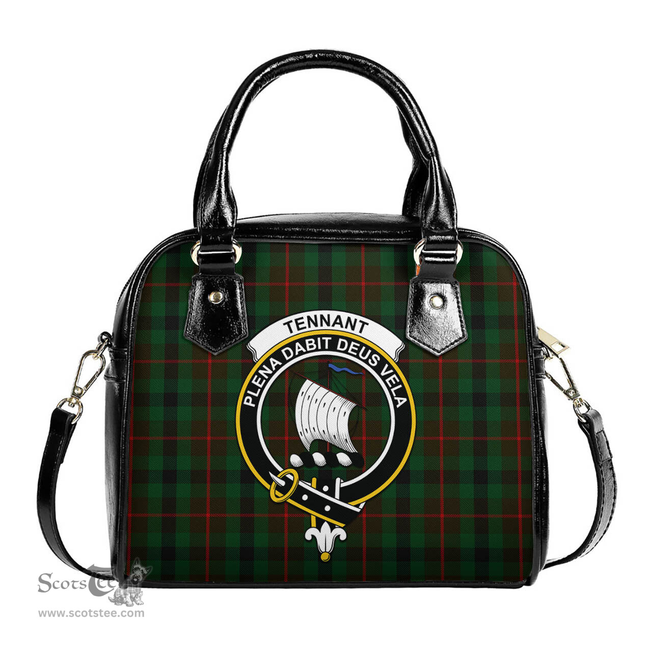 Scottish Tennant Tartan Shoulder Handbags with Family Crest Scottish Plaid Tartan Plaid - ScotsTee - scotstee.com