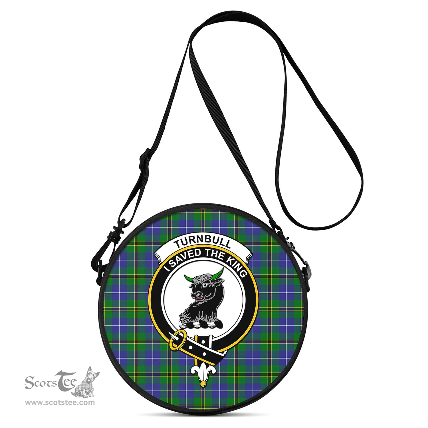Scottish Turnbull Hunting Tartan Round Crossbody Bags - Round Purse with Family Crest Scottish Plaid Tartan Plaid - ScotsTee - scotstee.com