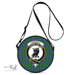 Scottish Turnbull Hunting Tartan Round Crossbody Bags - Round Purse with Family Crest Scottish Plaid Tartan Plaid - ScotsTee - scotstee.com