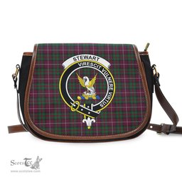 Scottish Stewart of Bute Hunting Tartan Saddle Crossbody Bag with Family Crest Scottish Plaid Tartan Plaid - ScotsTee - scotstee.com