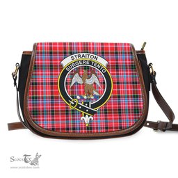 Scottish Straiton Tartan Saddle Crossbody Bag with Family Crest Scottish Plaid Tartan Plaid - ScotsTee - scotstee.com