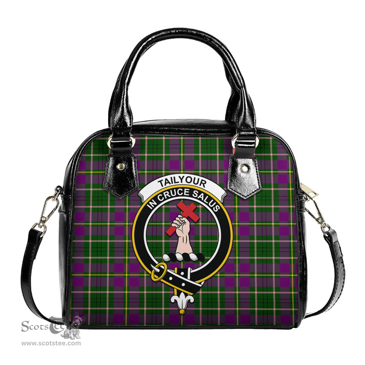 Scottish Taylor Tartan Shoulder Handbags with Family Crest Scottish Plaid Tartan Plaid - ScotsTee - scotstee.com