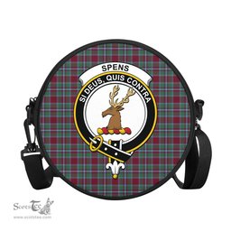 Scottish Spens (Spence) Tartan Round Crossbody Bags - Round Purse with Family Crest Scottish Plaid Tartan Plaid - ScotsTee - scotstee.com