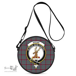 Scottish Spens (Spence) Tartan Round Crossbody Bags - Round Purse with Family Crest Scottish Plaid Tartan Plaid - ScotsTee - scotstee.com