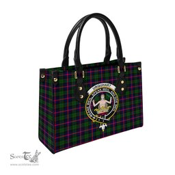 Scottish Urquhart Modern Tartan Leather Bag for Women with Family Crest Scottish Plaid Tartan Plaid - ScotsTee - scotstee.com