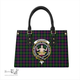 Scottish Urquhart Modern Tartan Leather Bag for Women with Family Crest Scottish Plaid Tartan Plaid - ScotsTee - scotstee.com