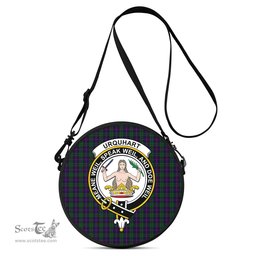 Scottish Urquhart Tartan Round Crossbody Bags - Round Purse with Family Crest Scottish Plaid Tartan Plaid - ScotsTee - scotstee.com