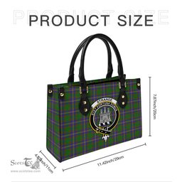 Scottish Strange of Balkaskie Tartan Leather Bag for Women with Family Crest Scottish Plaid Tartan Plaid - ScotsTee - scotstee.com