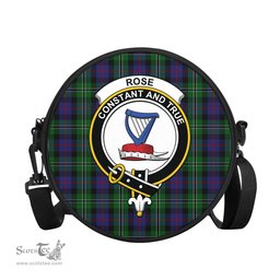 Scottish Rose Hunting Tartan Round Crossbody Bags - Round Purse with Family Crest Scottish Plaid Tartan Plaid - ScotsTee - scotstee.com