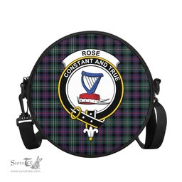 Scottish Rose Hunting Modern Tartan Round Crossbody Bags - Round Purse with Family Crest Scottish Plaid Tartan Plaid - ScotsTee - scotstee.com