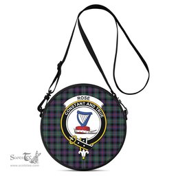 Scottish Rose Hunting Modern Tartan Round Crossbody Bags - Round Purse with Family Crest Scottish Plaid Tartan Plaid - ScotsTee - scotstee.com