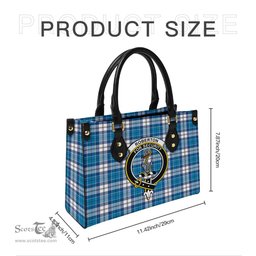 Scottish Roberton Tartan Leather Bag for Women with Family Crest Scottish Plaid Tartan Plaid - ScotsTee - scotstee.com