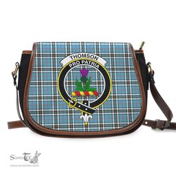 Scottish Thomson Tartan Saddle Crossbody Bag with Family Crest Scottish Plaid Tartan Plaid - ScotsTee - scotstee.com