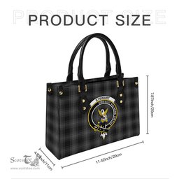 Scottish Stewart Mourning Tartan Leather Bag for Women with Family Crest Scottish Plaid Tartan Plaid - ScotsTee - scotstee.com