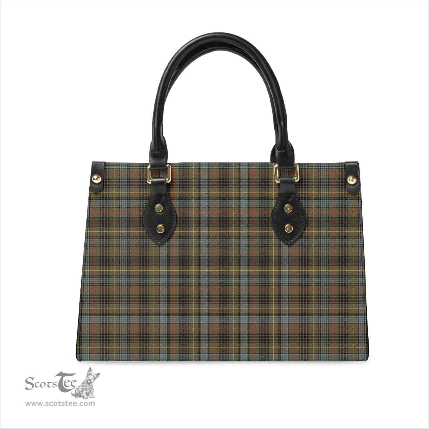 Scottish Stewart Hunting Weathered Tartan Leather Bag for Women Scottish Plaid Tartan Plaid - ScotsTee - scotstee.com