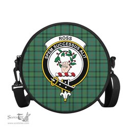 Scottish Ross Hunting Ancient Tartan Round Crossbody Bags - Round Purse with Family Crest Scottish Plaid Tartan Plaid - ScotsTee - scotstee.com