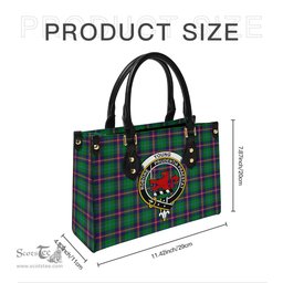 Scottish Young Modern Tartan Leather Bag for Women with Family Crest Scottish Plaid Tartan Plaid - ScotsTee - scotstee.com