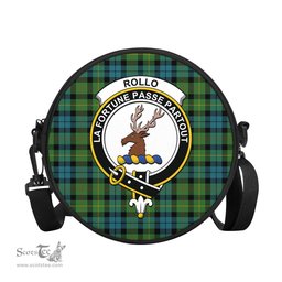 Scottish Rollo Ancient Tartan Round Crossbody Bags - Round Purse with Family Crest Scottish Plaid Tartan Plaid - ScotsTee - scotstee.com