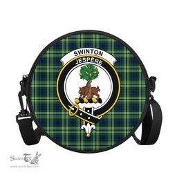 Scottish Swinton Tartan Round Crossbody Bags - Round Purse with Family Crest Scottish Plaid Tartan Plaid - ScotsTee - scotstee.com