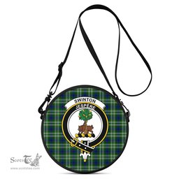 Scottish Swinton Tartan Round Crossbody Bags - Round Purse with Family Crest Scottish Plaid Tartan Plaid - ScotsTee - scotstee.com