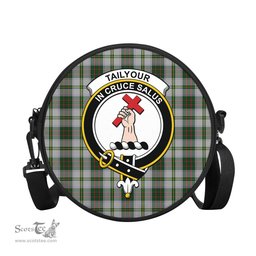 Scottish Taylor Dress Tartan Round Crossbody Bags - Round Purse with Family Crest Scottish Plaid Tartan Plaid - ScotsTee - scotstee.com