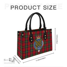 Scottish Waddell (Fife), Greg Tartan Leather Bag for Women with Family Crest Scottish Plaid Tartan Plaid - ScotsTee - scotstee.com