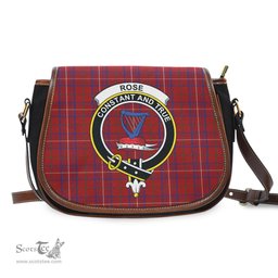Scottish Rose Tartan Saddle Crossbody Bag with Family Crest Scottish Plaid Tartan Plaid - ScotsTee - scotstee.com