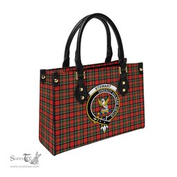 Scottish Stewart Royal Modern Tartan Leather Bag for Women with Family Crest Scottish Plaid Tartan Plaid - ScotsTee - scotstee.com