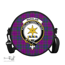 Scottish Wardlaw Modern Tartan Round Crossbody Bags - Round Purse with Family Crest Scottish Plaid Tartan Plaid - ScotsTee - scotstee.com