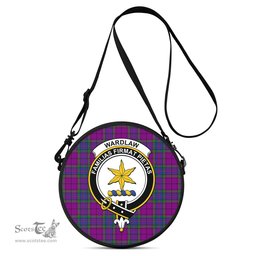 Scottish Wardlaw Modern Tartan Round Crossbody Bags - Round Purse with Family Crest Scottish Plaid Tartan Plaid - ScotsTee - scotstee.com