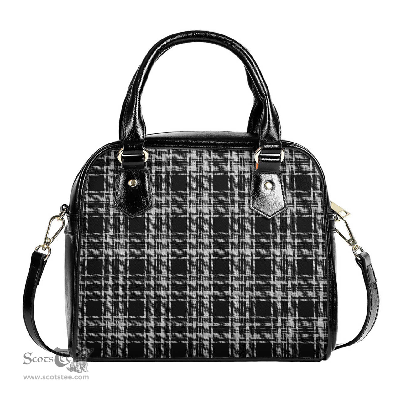 Scottish Stewart Black and White Tartan Shoulder Handbags Scottish Plaid Tartan Plaid - ScotsTee - scotstee.com