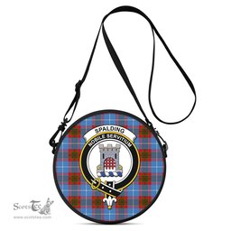 Scottish Spalding Tartan Round Crossbody Bags - Round Purse with Family Crest Scottish Plaid Tartan Plaid - ScotsTee - scotstee.com