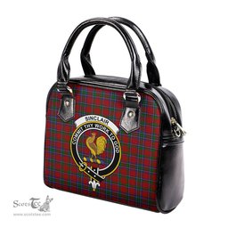 Scottish Sinclair Tartan Shoulder Handbags with Family Crest Scottish Plaid Tartan Plaid - ScotsTee - scotstee.com