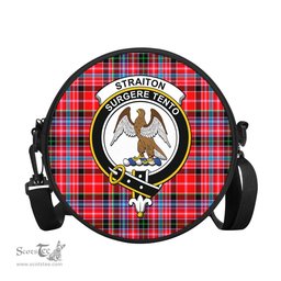 Scottish Straiton Tartan Round Crossbody Bags - Round Purse with Family Crest Scottish Plaid Tartan Plaid - ScotsTee - scotstee.com