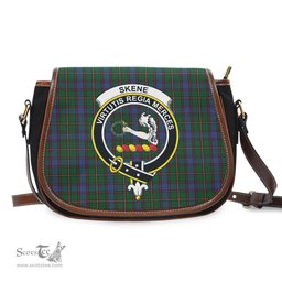 Scottish Skene Tartan Saddle Crossbody Bag with Family Crest Scottish Plaid Tartan Plaid - ScotsTee - scotstee.com