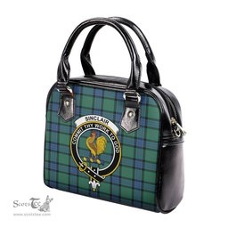 Scottish Sinclair Hunting Ancient Tartan Shoulder Handbags with Family Crest Scottish Plaid Tartan Plaid - ScotsTee - scotstee.com