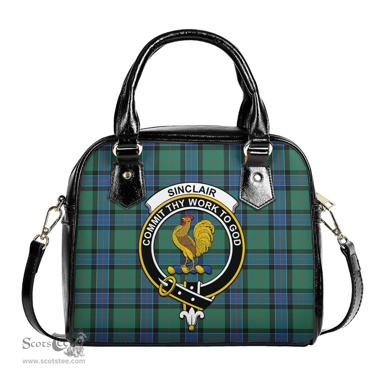 Scottish Sinclair Hunting Ancient Tartan Shoulder Handbags with Family Crest Scottish Plaid Tartan Plaid - ScotsTee - scotstee.com
