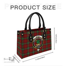 Scottish Seton Tartan Leather Bag for Women with Family Crest Scottish Plaid Tartan Plaid - ScotsTee - scotstee.com