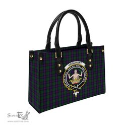 Scottish Urquhart Tartan Leather Bag for Women with Family Crest Scottish Plaid Tartan Plaid - ScotsTee - scotstee.com
