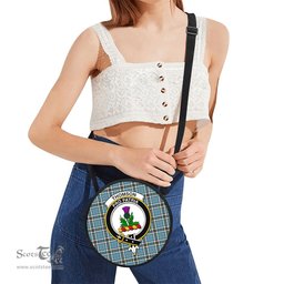 Scottish Thomson Tartan Round Crossbody Bags - Round Purse with Family Crest Scottish Plaid Tartan Plaid - ScotsTee - scotstee.com