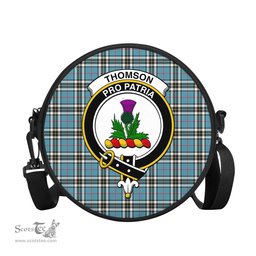 Scottish Thomson Tartan Round Crossbody Bags - Round Purse with Family Crest Scottish Plaid Tartan Plaid - ScotsTee - scotstee.com