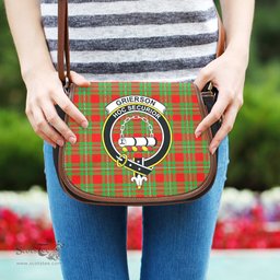 Scottish Grierson Tartan Saddle Crossbody Bag with Family Crest Scottish Plaid Tartan Plaid - ScotsTee - scotstee.com