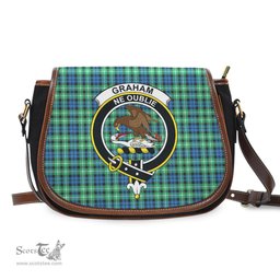 Scottish Graham of Montrose Ancient Tartan Saddle Crossbody Bag with Family Crest Scottish Plaid Tartan Plaid - ScotsTee - scotstee.com