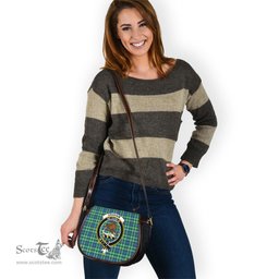 Scottish Graham of Montrose Ancient Tartan Saddle Crossbody Bag with Family Crest Scottish Plaid Tartan Plaid - ScotsTee - scotstee.com