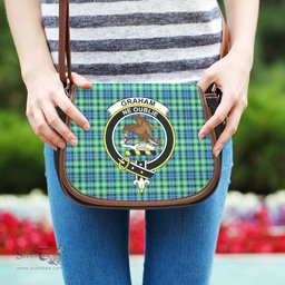 Scottish Graham of Montrose Ancient Tartan Saddle Crossbody Bag with Family Crest Scottish Plaid Tartan Plaid - ScotsTee - scotstee.com