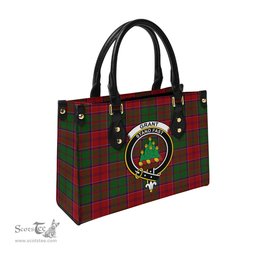 Scottish Grant Tartan Leather Bag for Women with Family Crest Scottish Plaid Tartan Plaid - ScotsTee - scotstee.com