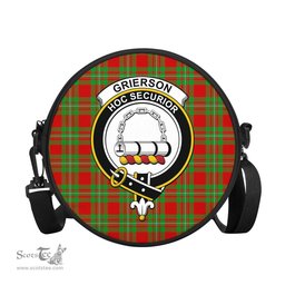 Scottish Grierson Tartan Round Crossbody Bags - Round Purse with Family Crest Scottish Plaid Tartan Plaid - ScotsTee - scotstee.com
