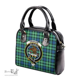 Scottish Graham of Montrose Ancient Tartan Shoulder Handbags with Family Crest Scottish Plaid Tartan Plaid - ScotsTee - scotstee.com