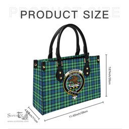 Scottish Graham of Montrose Ancient Tartan Leather Bag for Women with Family Crest Scottish Plaid Tartan Plaid - ScotsTee - scotstee.com