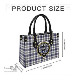 Scottish Hannay Modern Tartan Leather Bag for Women with Family Crest Scottish Plaid Tartan Plaid - ScotsTee - scotstee.com